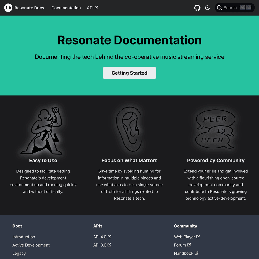 Docs site screenshot