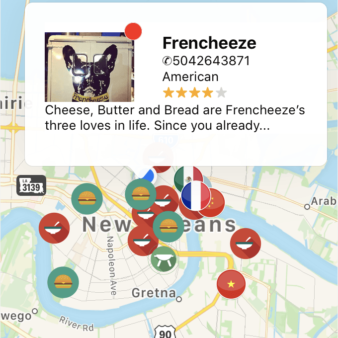 Food truck forager map screenshot