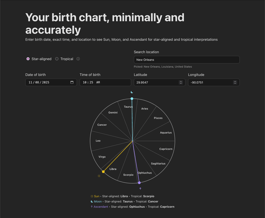 Little horoscope screenshot