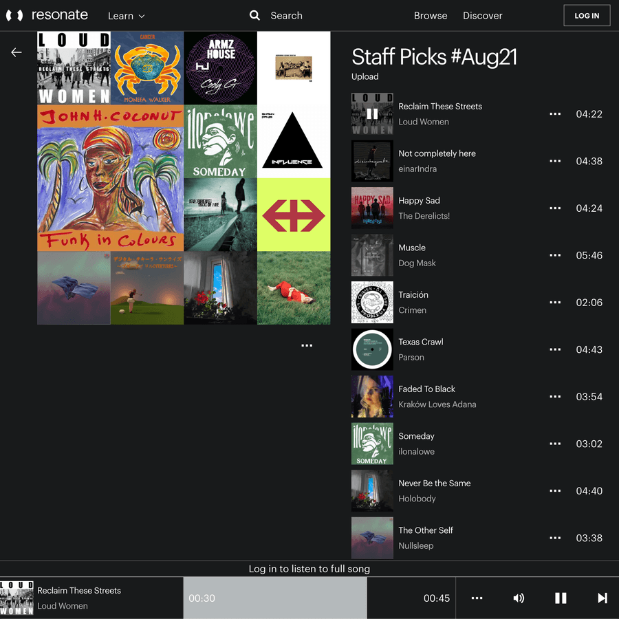 Web player screenshot
