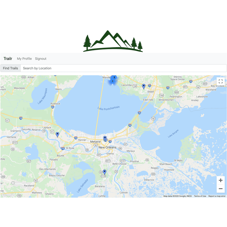 Trailr map screenshot